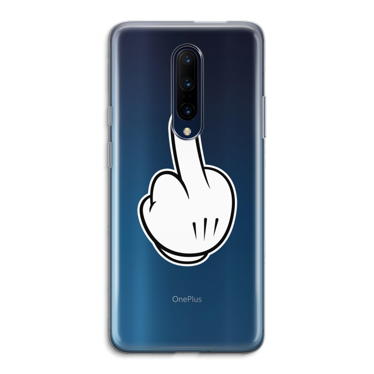 Middle finger black: OnePlus 7 Pro Transparant Hoesje