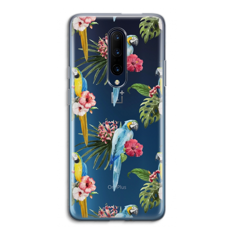 Kleurrijke papegaaien: OnePlus 7 Pro Transparant Hoesje