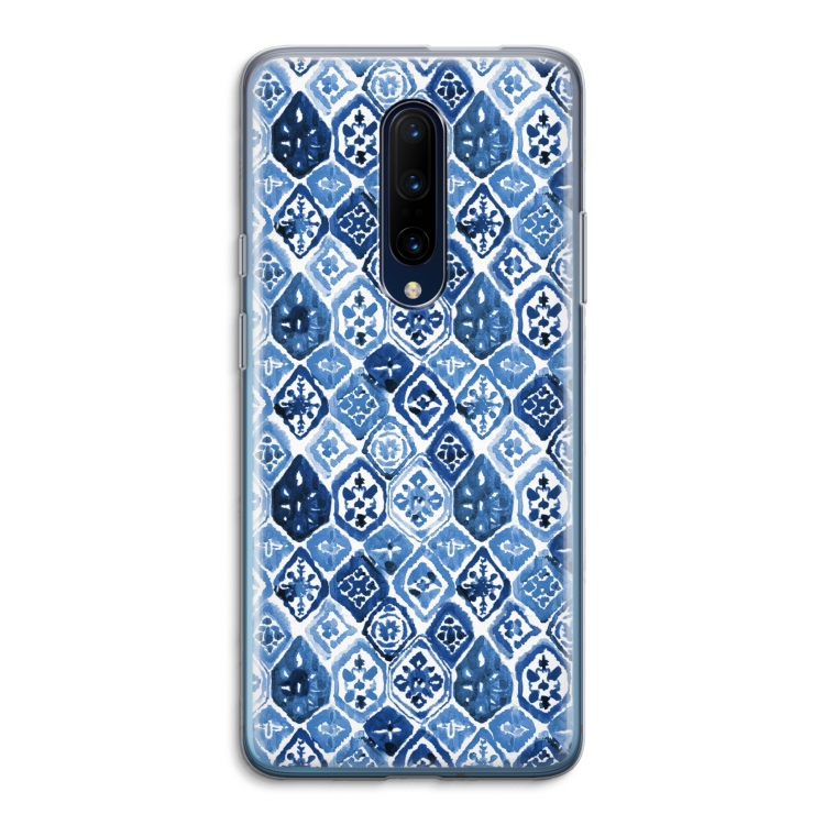Blauw motief: OnePlus 7 Pro Transparant Hoesje