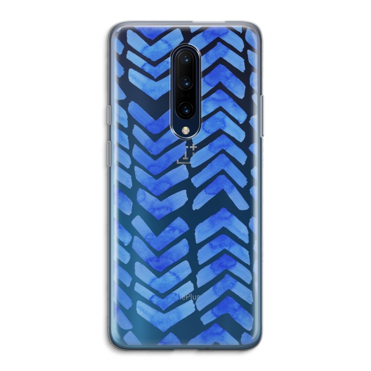 Blauwe pijlen: OnePlus 7 Pro Transparant Hoesje
