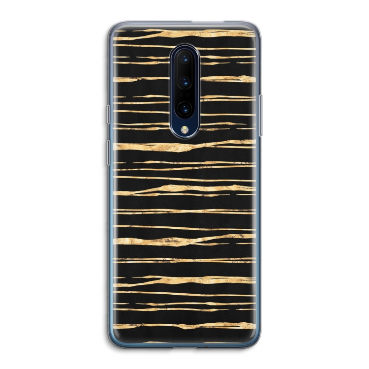 Gouden strepen: OnePlus 7 Pro Transparant Hoesje
