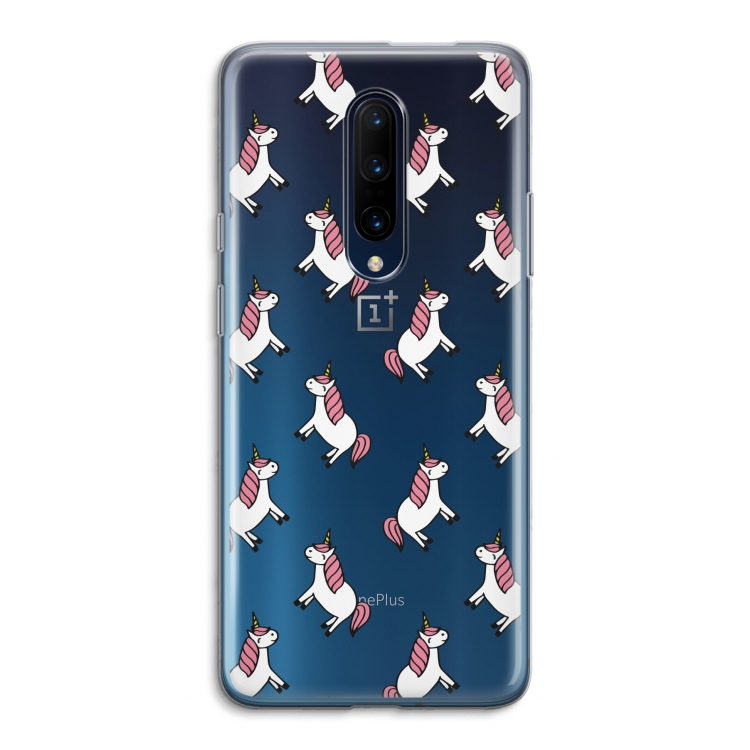 Eenhoorns overal: OnePlus 7 Pro Transparant Hoesje