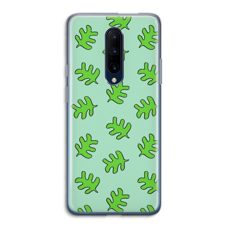 Groene blaadjes: OnePlus 7 Pro Transparant Hoesje