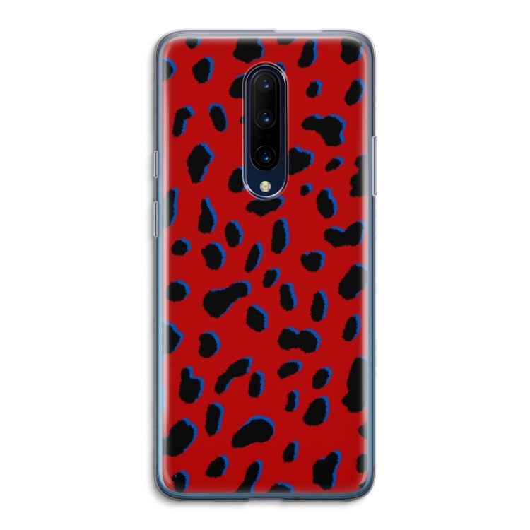 Red Leopard: OnePlus 7 Pro Transparant Hoesje