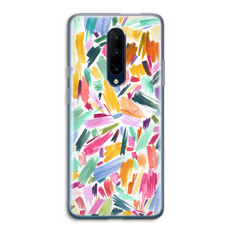 Watercolor Brushstrokes: OnePlus 7 Pro Transparant Hoesje