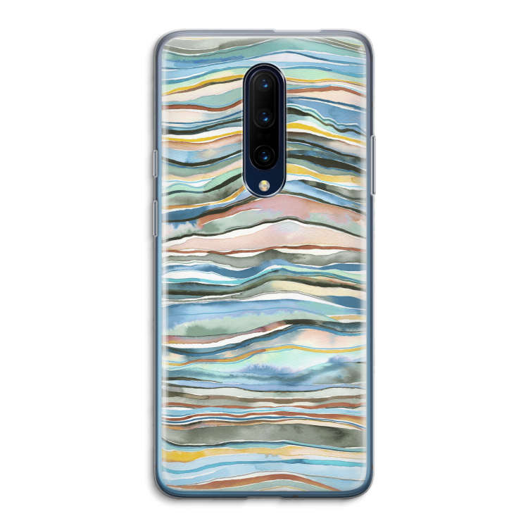 Watercolor Agate: OnePlus 7 Pro Transparant Hoesje