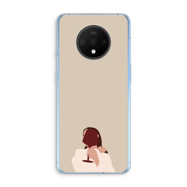 I drink wine: OnePlus 7T Transparant Hoesje
