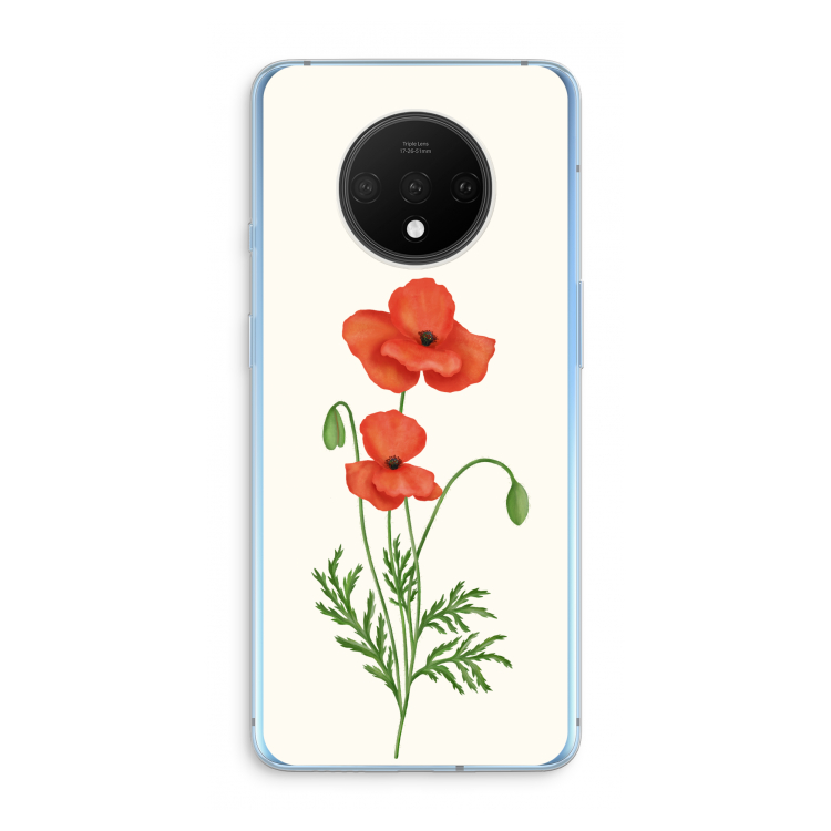 Red poppy: OnePlus 7T Transparant Hoesje