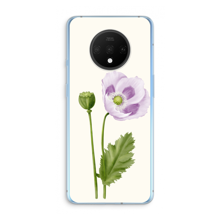 Purple poppy: OnePlus 7T Transparant Hoesje