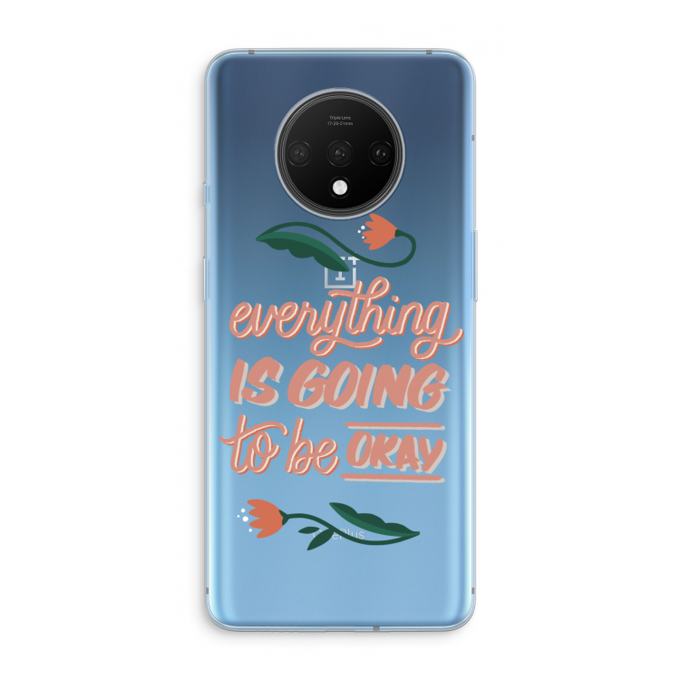 Optimistic flower girl: OnePlus 7T Transparant Hoesje