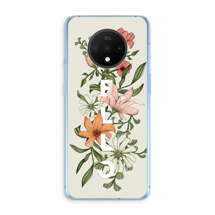 Hello bloemen: OnePlus 7T Transparant Hoesje