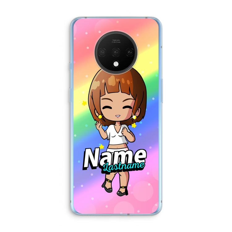 Chibi Maker vrouw: OnePlus 7T Transparant Hoesje