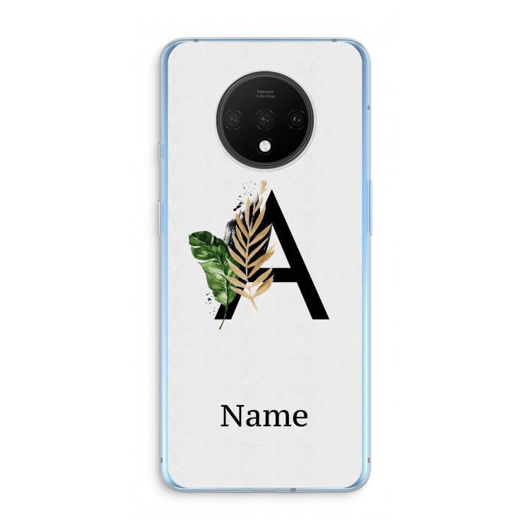 Charcoal Flora: OnePlus 7T Transparant Hoesje
