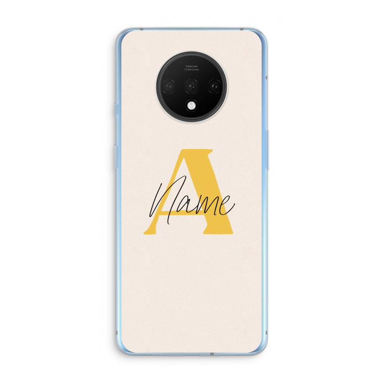 Amber Script: OnePlus 7T Transparant Hoesje