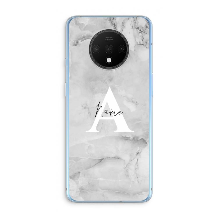 Ivory Marble: OnePlus 7T Transparant Hoesje