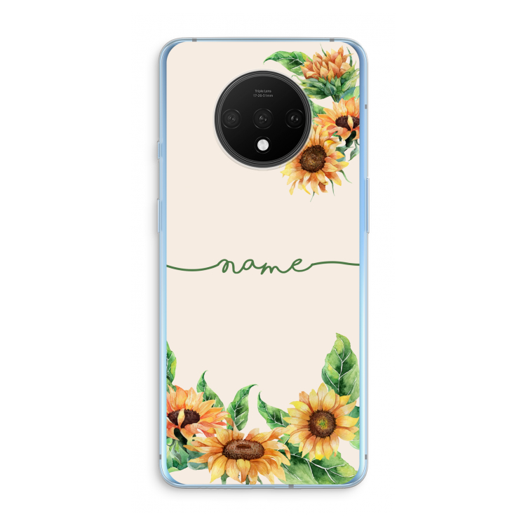 Zonnebloemen: OnePlus 7T Transparant Hoesje