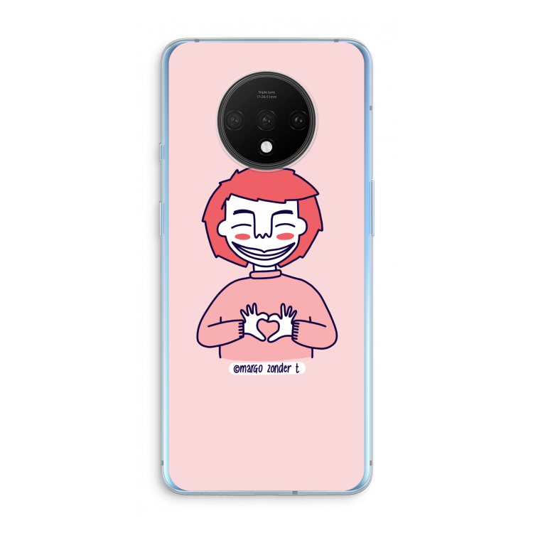 Hartje: OnePlus 7T Transparant Hoesje