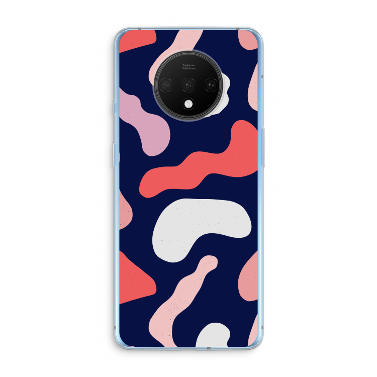 Memphis Shapes Pink: OnePlus 7T Transparant Hoesje