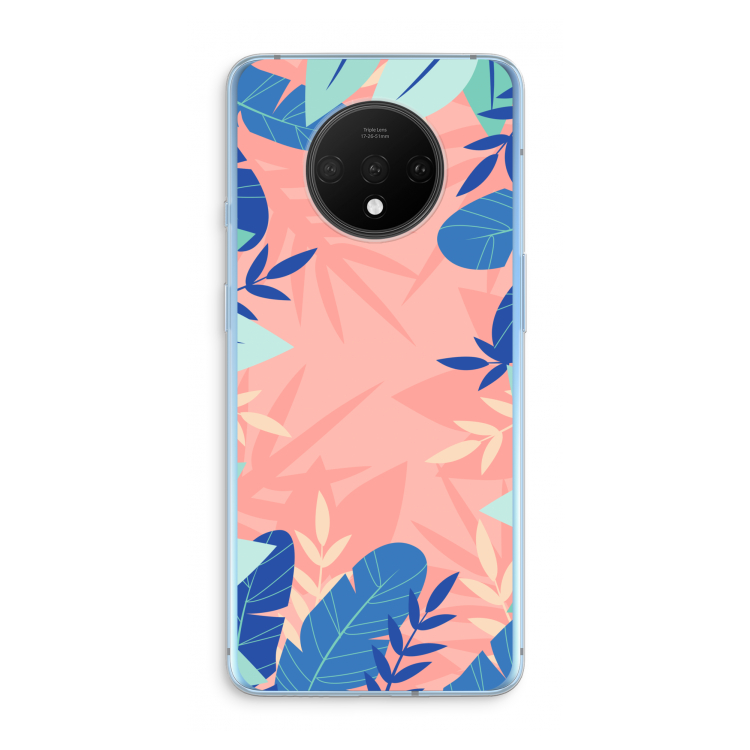 Tropisch: OnePlus 7T Transparant Hoesje