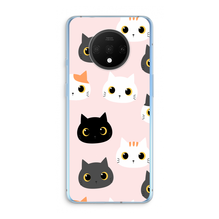 Katten: OnePlus 7T Transparant Hoesje