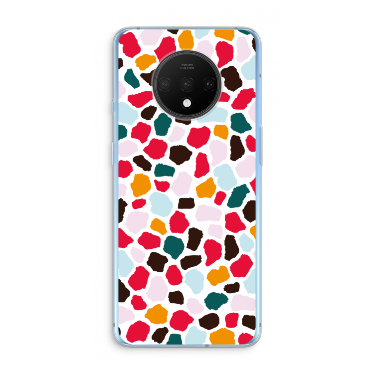 Colored Giraffe: OnePlus 7T Transparant Hoesje