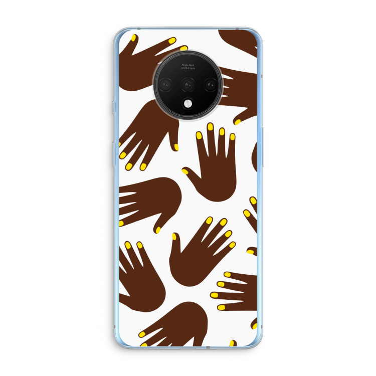 Hands dark: OnePlus 7T Transparant Hoesje