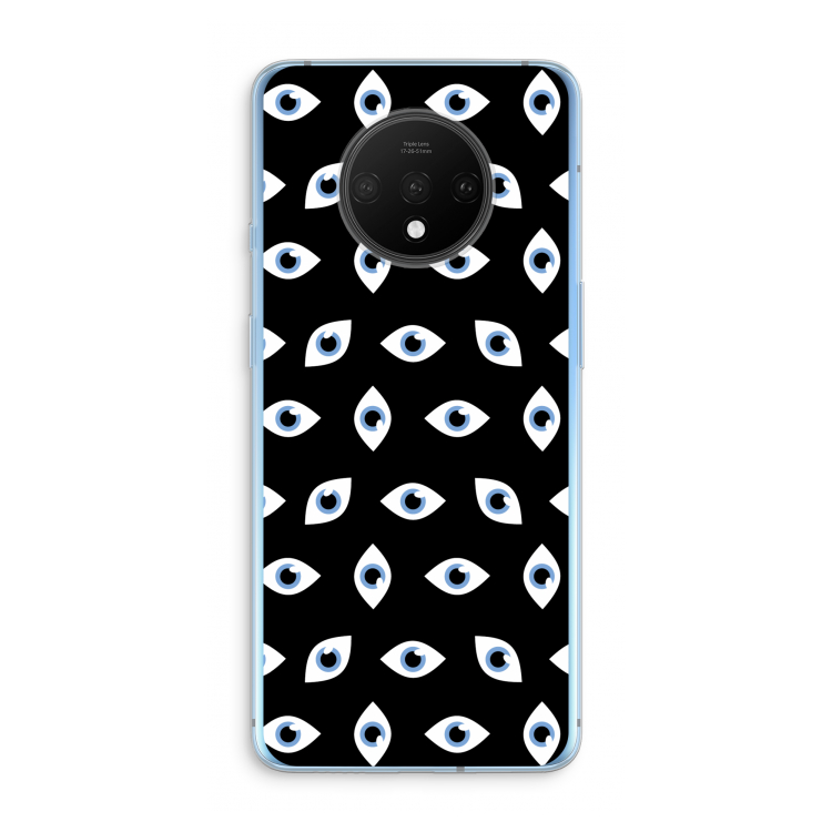 Eyes pattern: OnePlus 7T Transparant Hoesje