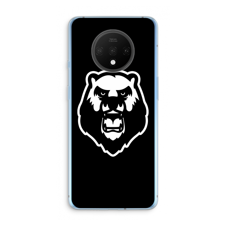 Angry Bear (black): OnePlus 7T Transparant Hoesje