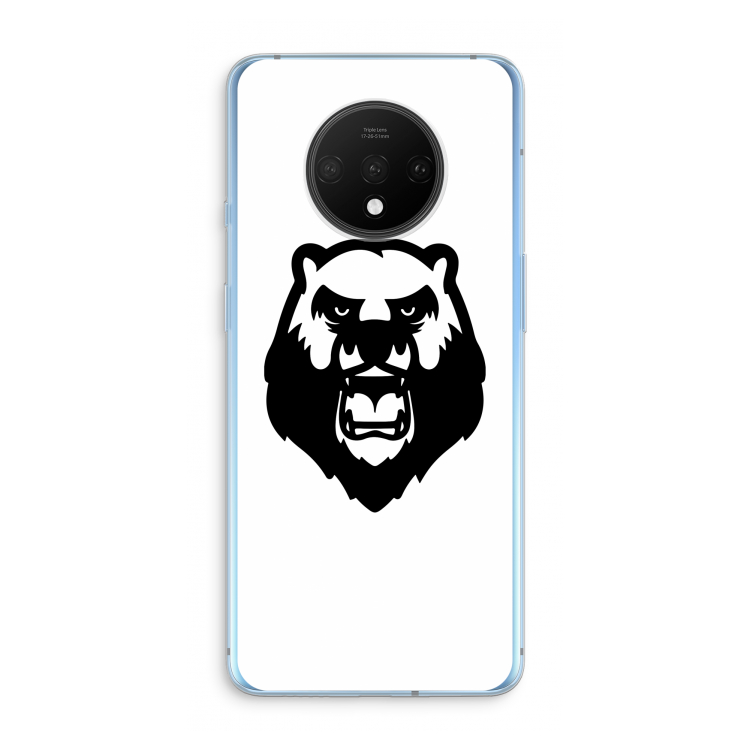 Angry Bear (white): OnePlus 7T Transparant Hoesje