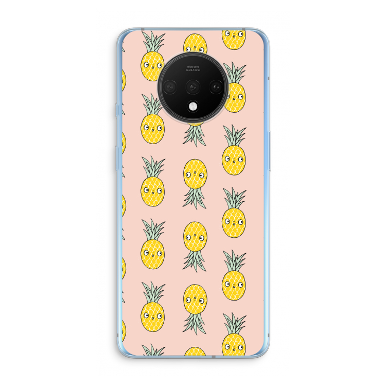 Ananas: OnePlus 7T Transparant Hoesje