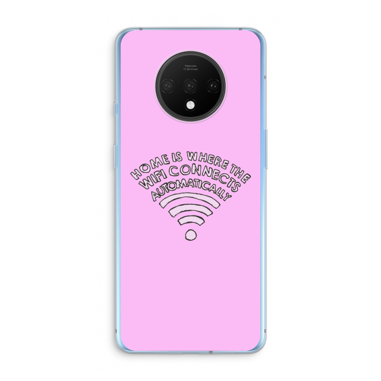 Home Is Where The Wifi Is: OnePlus 7T Transparant Hoesje