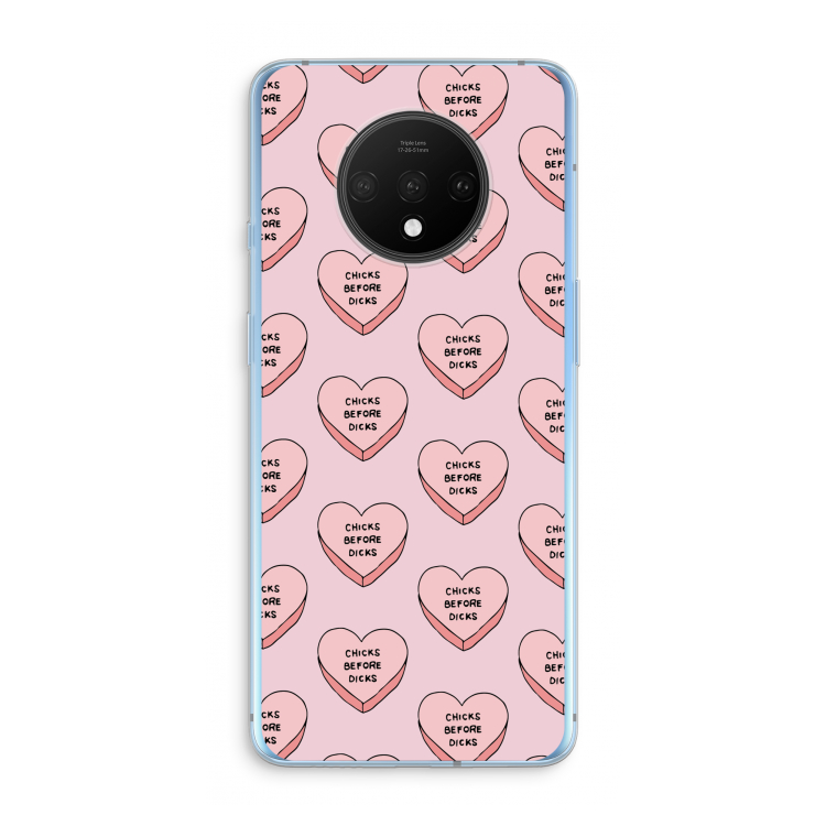 Chicks before dicks: OnePlus 7T Transparant Hoesje