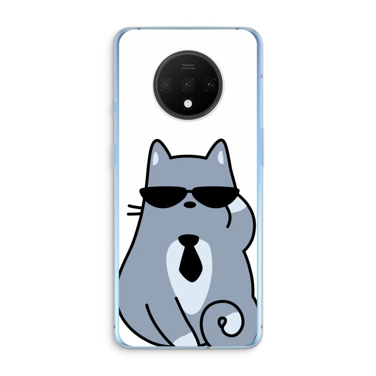 Cool cat: OnePlus 7T Transparant Hoesje