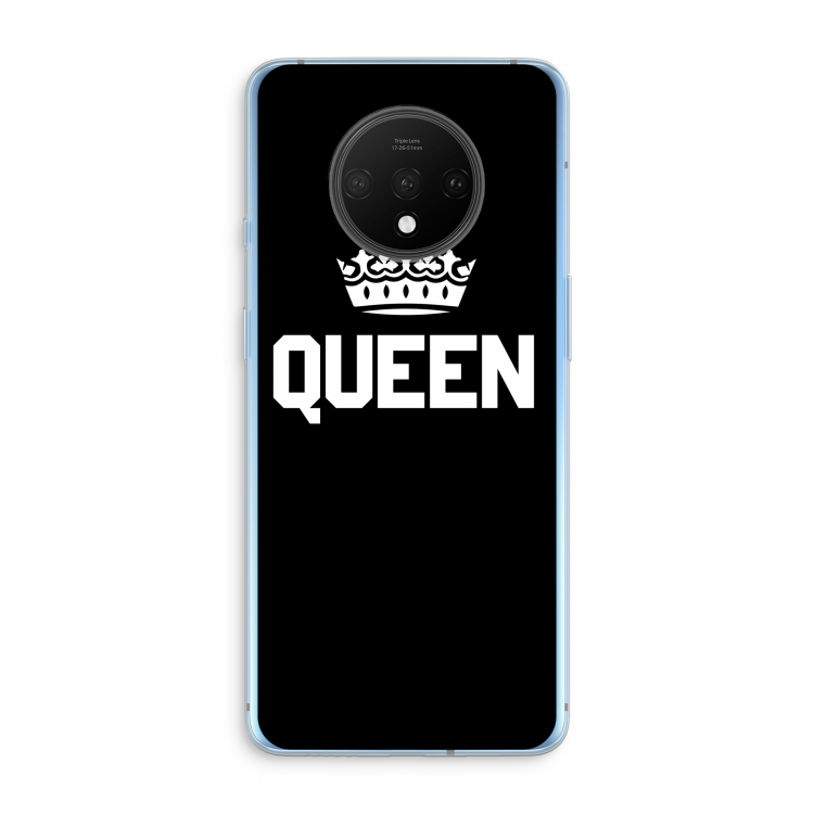 Queen zwart: OnePlus 7T Transparant Hoesje
