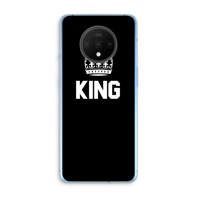 King zwart: OnePlus 7T Transparant Hoesje
