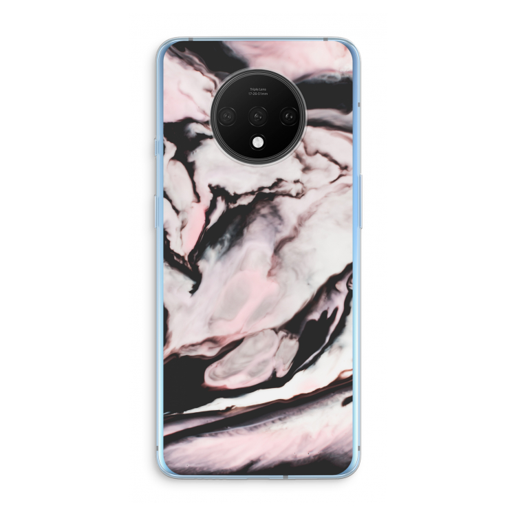 Roze stroom: OnePlus 7T Transparant Hoesje