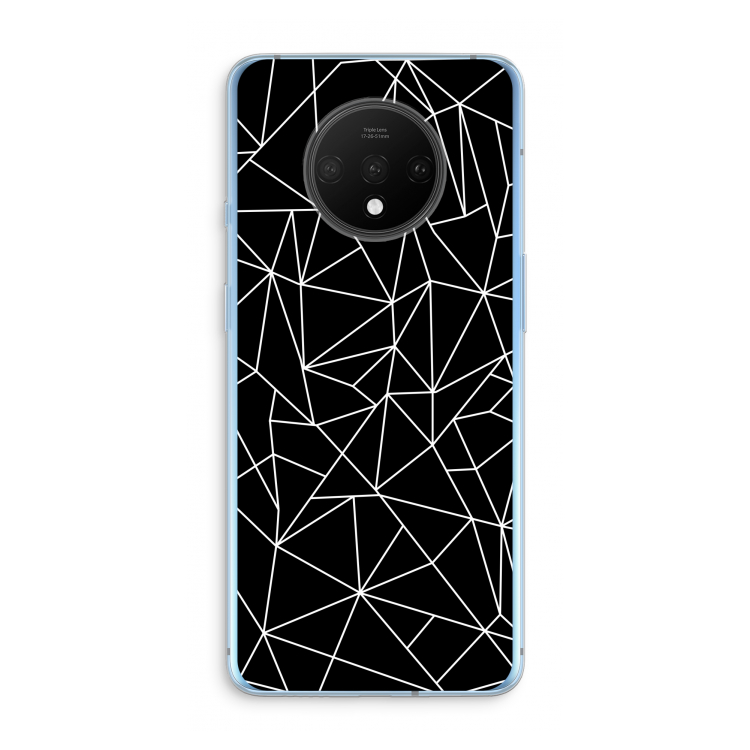Geometrische lijnen wit: OnePlus 7T Transparant Hoesje