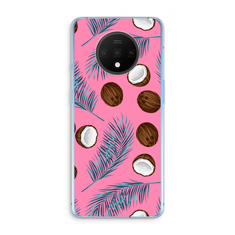 Kokosnoot roze: OnePlus 7T Transparant Hoesje