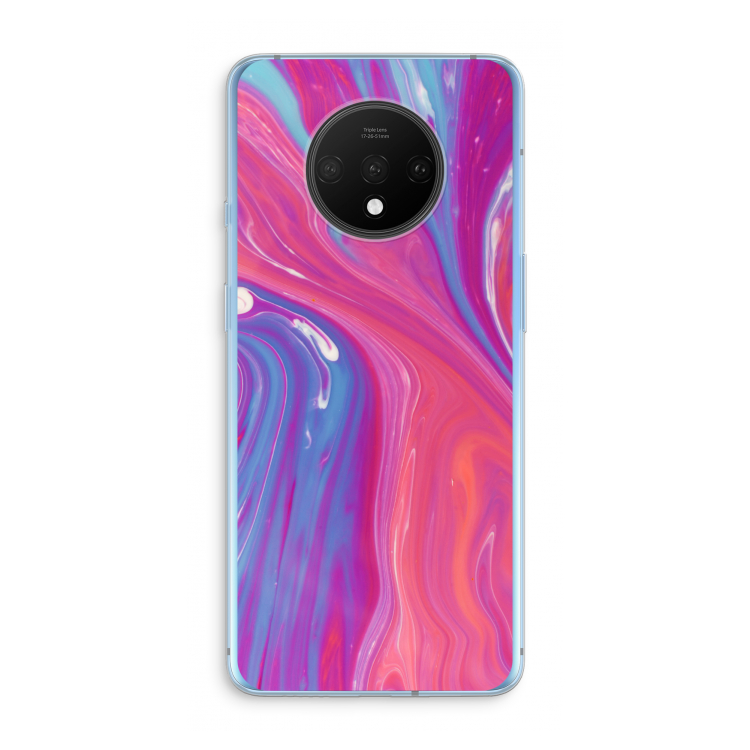Paarse stroom: OnePlus 7T Transparant Hoesje