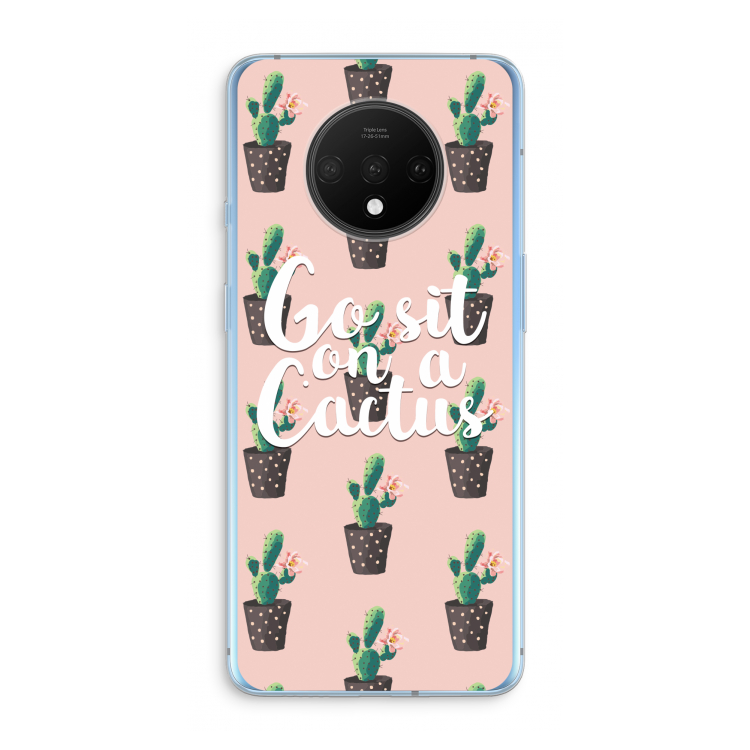 Cactus quote: OnePlus 7T Transparant Hoesje