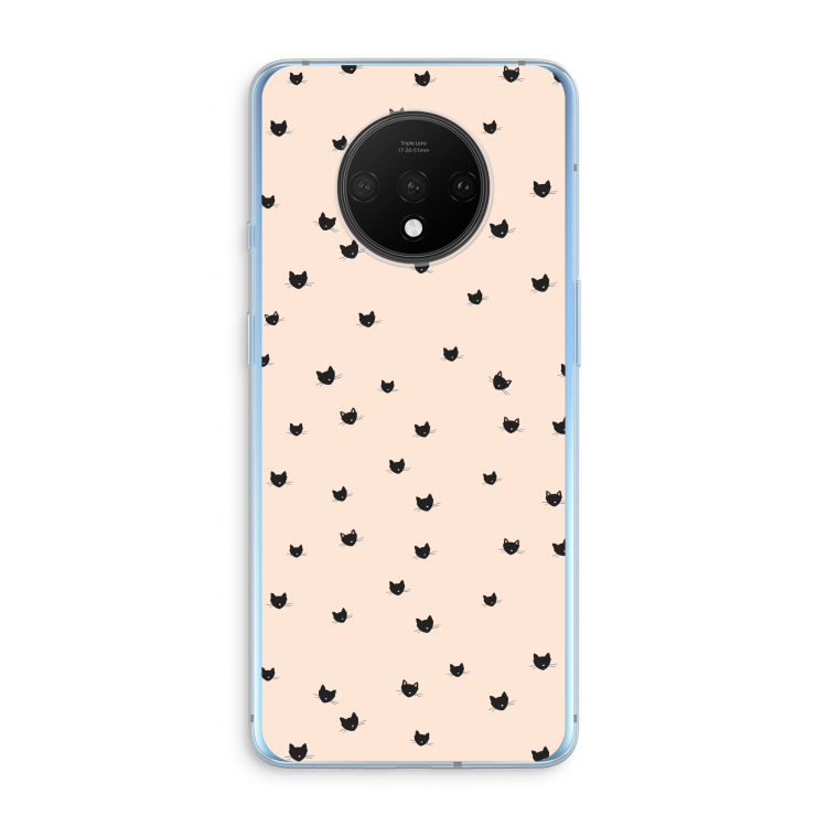 Kleine kattenkopjes: OnePlus 7T Transparant Hoesje