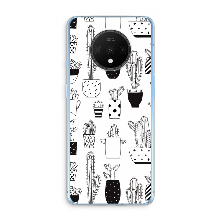 Cactusmotief: OnePlus 7T Transparant Hoesje