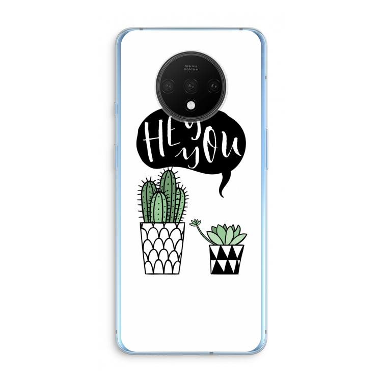 Hey you cactus: OnePlus 7T Transparant Hoesje