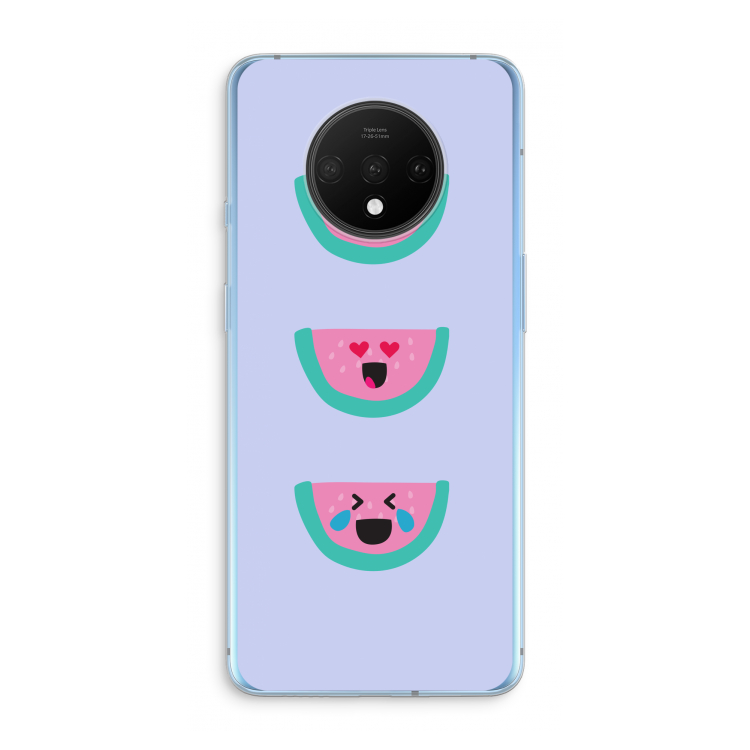 Smiley watermeloen: OnePlus 7T Transparant Hoesje