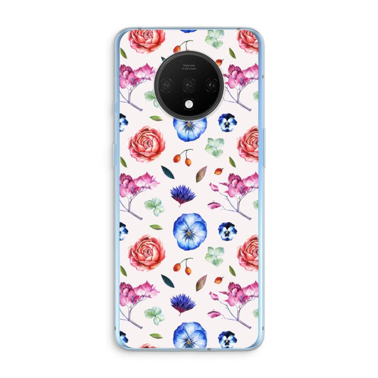 Bloemetjes: OnePlus 7T Transparant Hoesje