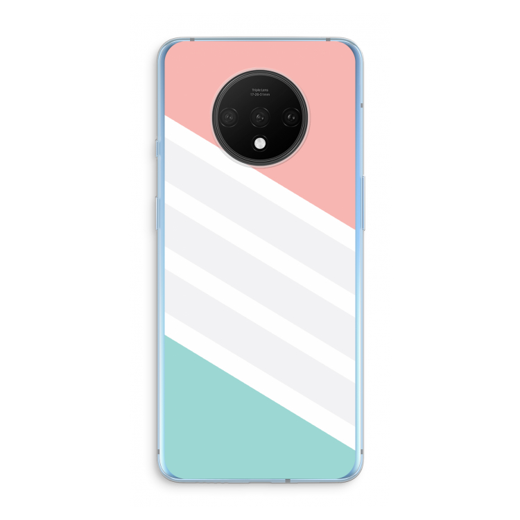 Strepen pastel: OnePlus 7T Transparant Hoesje