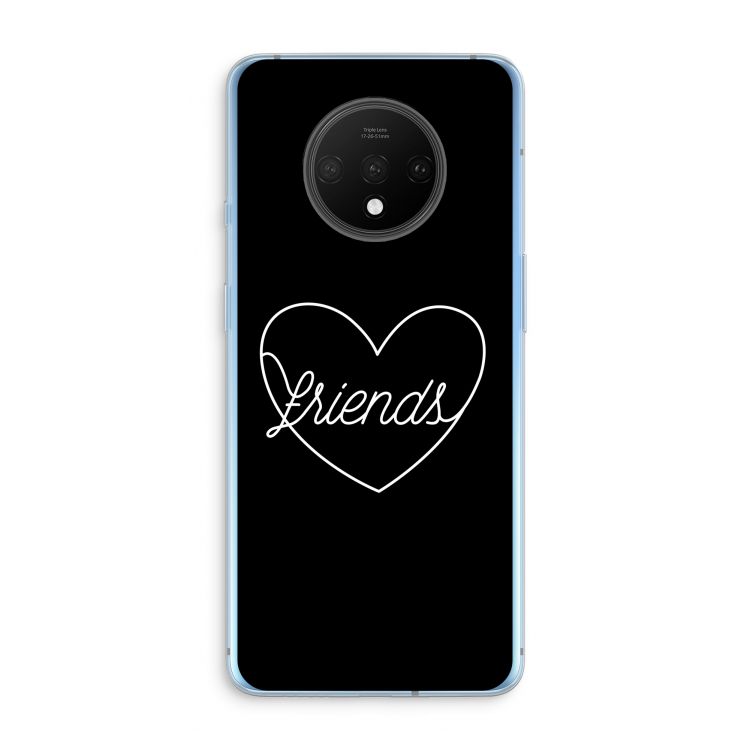 Friends heart black: OnePlus 7T Transparant Hoesje