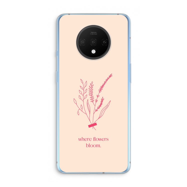 Where flowers bloom: OnePlus 7T Transparant Hoesje