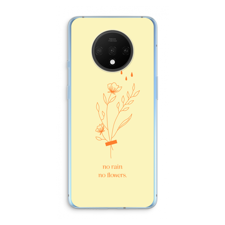 No rain no flowers: OnePlus 7T Transparant Hoesje