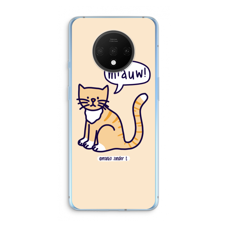 Miauw: OnePlus 7T Transparant Hoesje